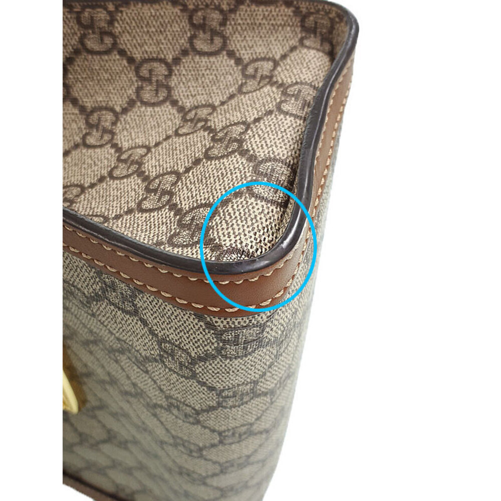 Gucci Chain Padlock shoulder Supreme Brown GG bag - Picture 8 of 9